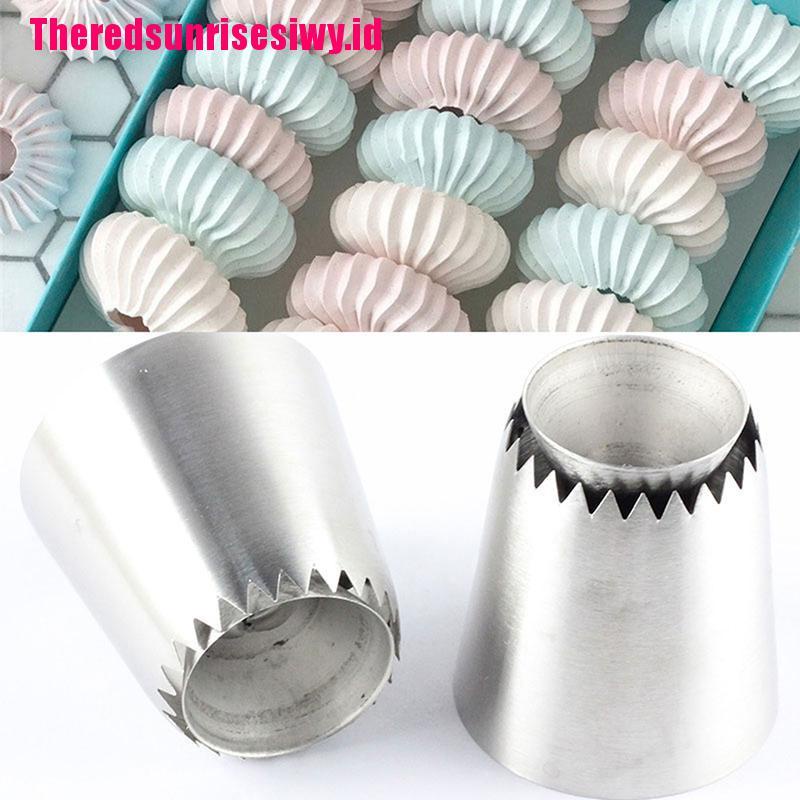 2 Pcs Alat Nozzles Icing Piping Ukuran Besar Gaya Rusia Untuk Cupcake