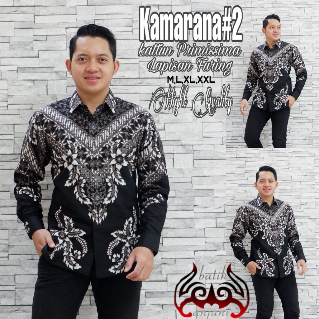 KAMARANA 2 Kemeja Batik Pria Lengan Panjang Katun Halus FULL FURING Batik Anjani