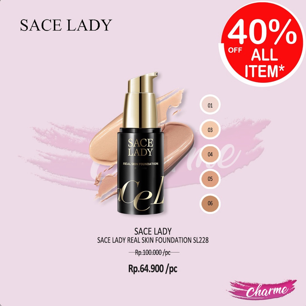 (READY &amp; ORI) Sace Lady Real Skin Foundation Liquid Flawless SL228 SL 228