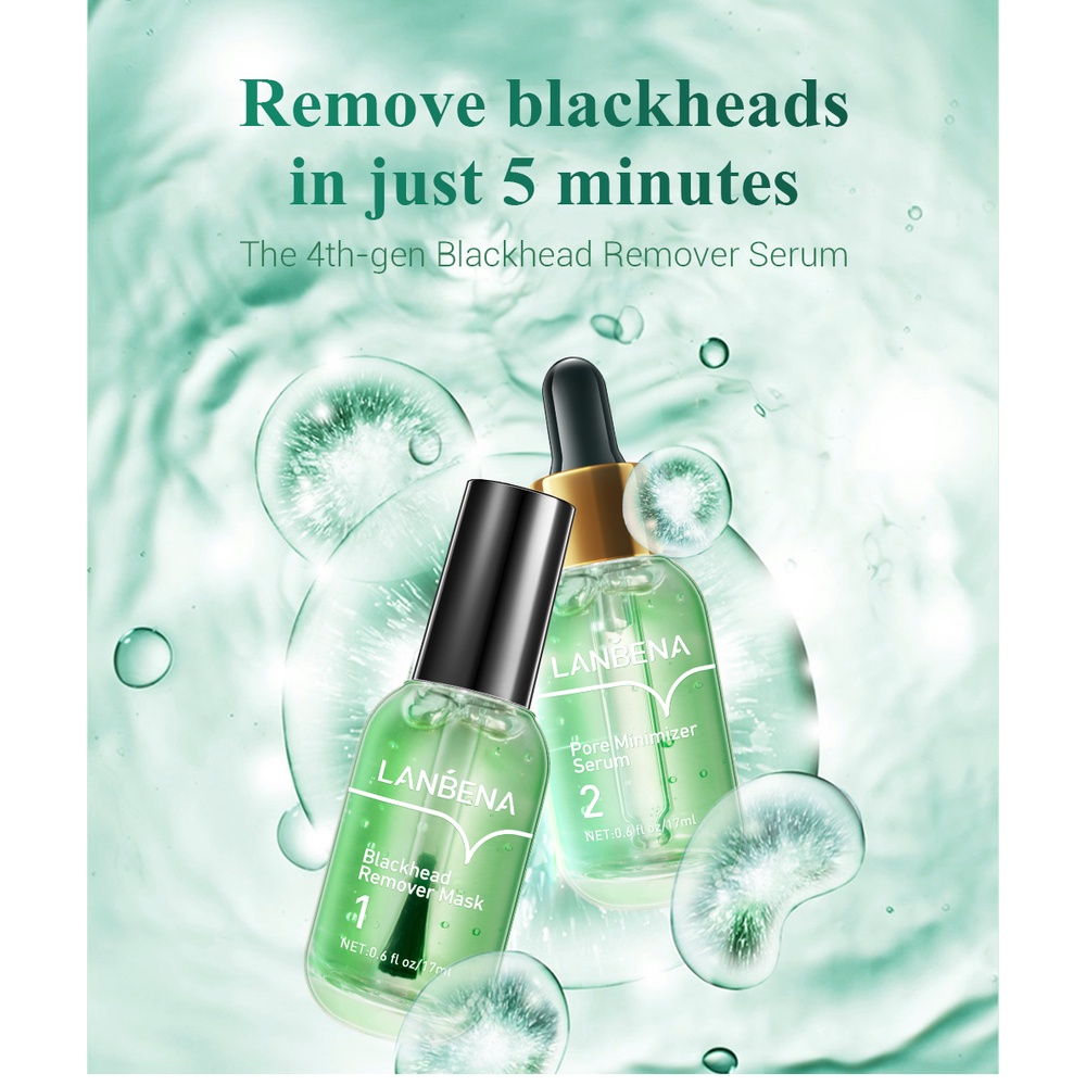 LANBENA Blackhead Remover Mask  Step1 Menghilangkan Komedo Step2 Menghilangkan Pori dan Gratis 100 kertas