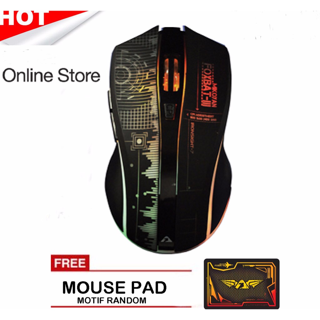 Jual Armaggeddon Wireless Gaming Mouse Mikoyan Foxbat III + Mousepad