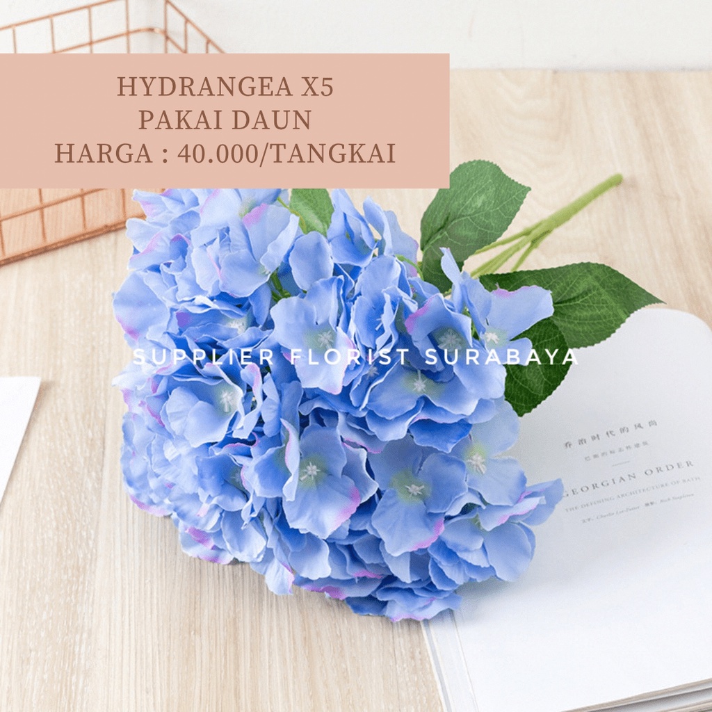 HYDRANGEA BUNGA PALSU HORTENSIA BUNGA MAINAN ARTIFICIAL FLOWER HYDRANGEA