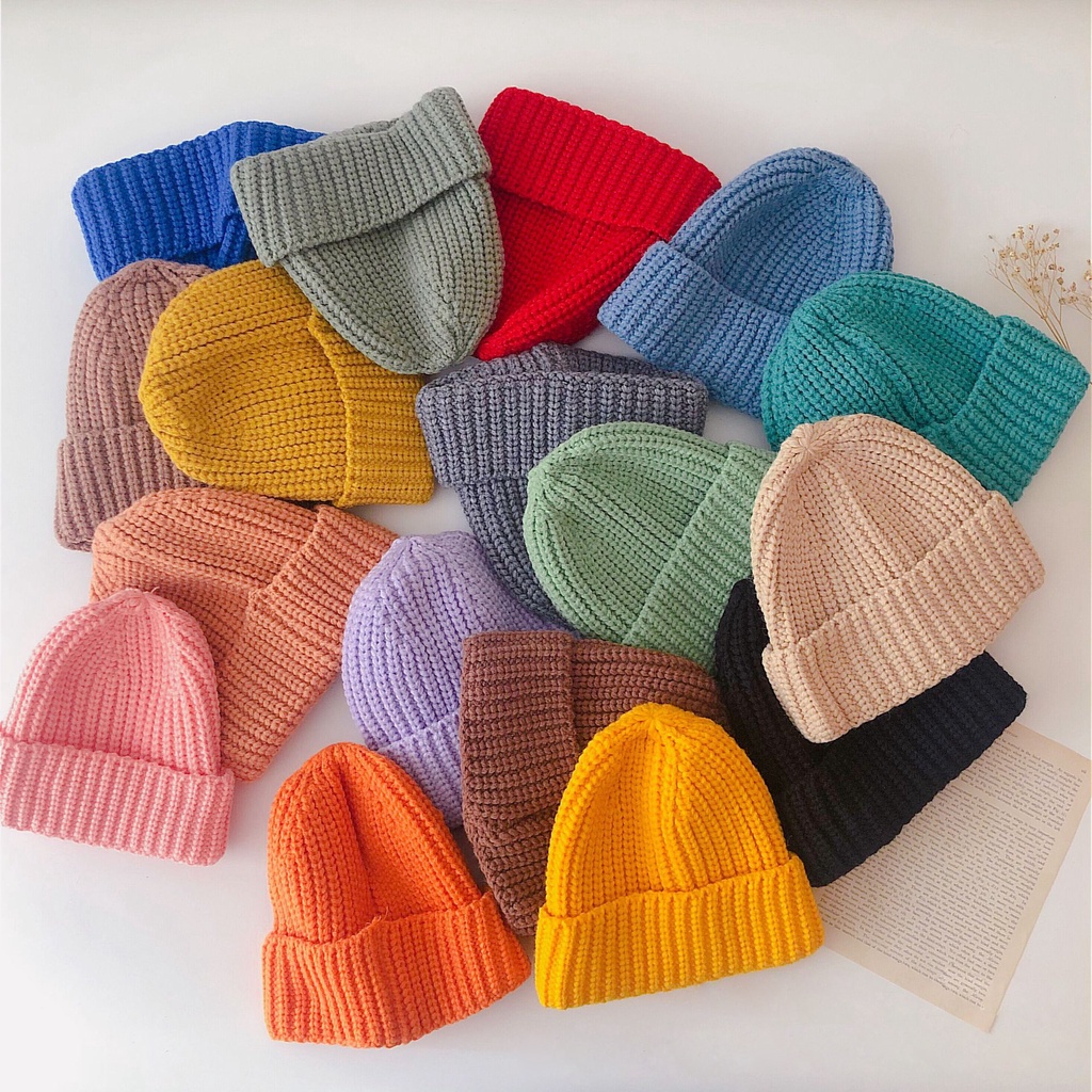 Topi Kupluk Bayi Rajut Salur / Kupluk Bayi Polos / Kupluk Salur Anak