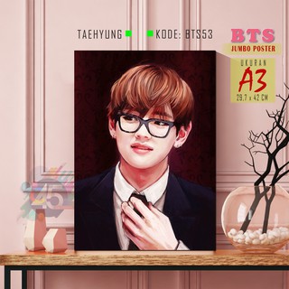  BTS  V TAEHYUNG Poster Kayu Size Besar A3 Hiasan  Kamar  