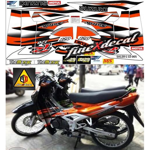 Striping Satria 120 R Lumba Limited Edition (Orange Hitam)