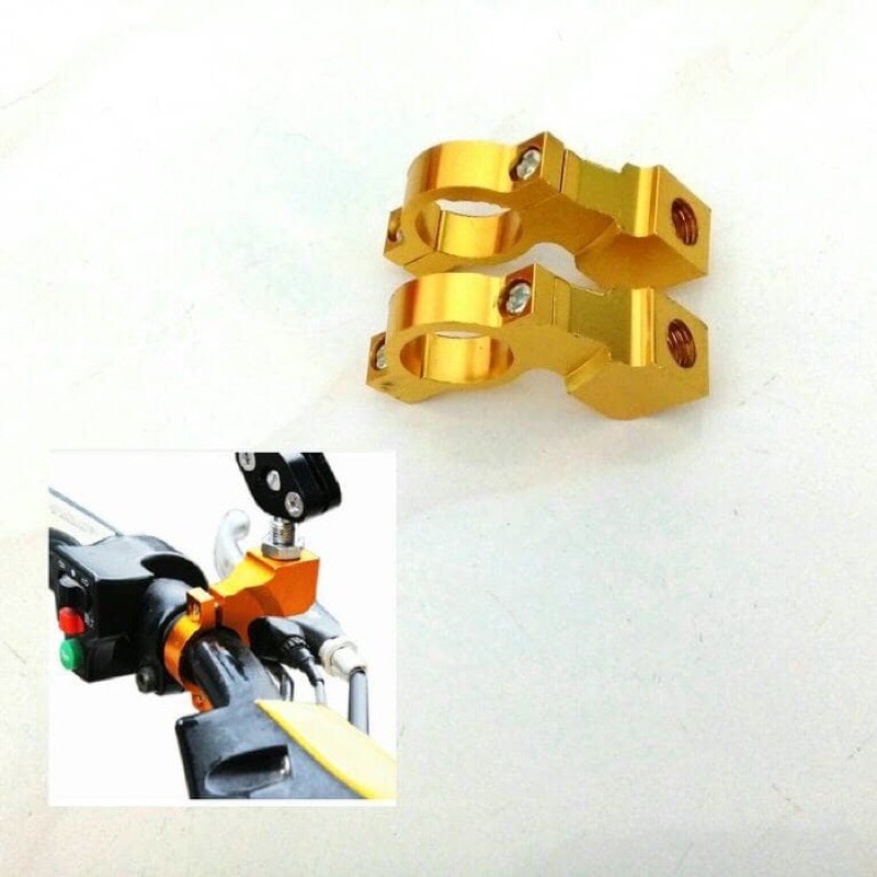 Breket dudukan spion cnc import kualitas markotop bahan bagus tebal universal motor yamaha honda dll
