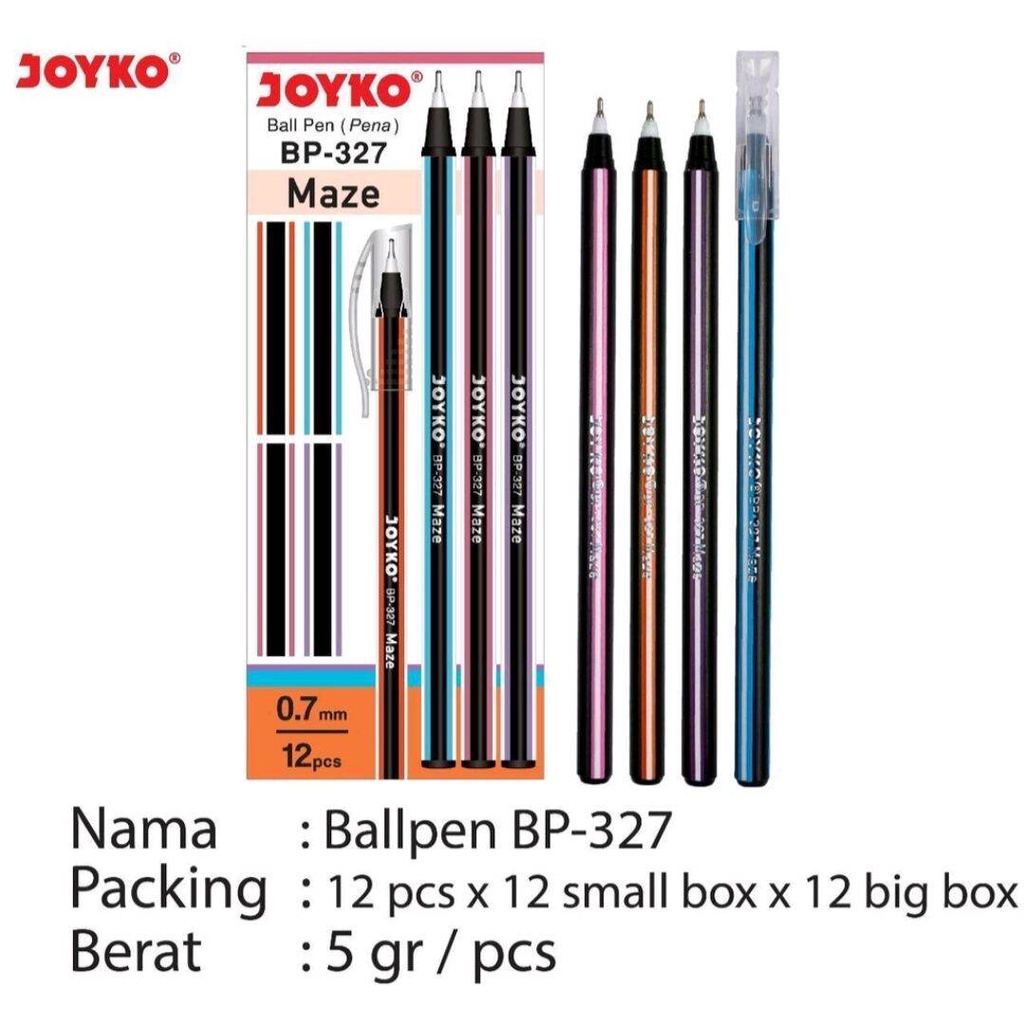 

PULPEN JOYKO MAZE BP-327 PERPAK ISI 12 PCS