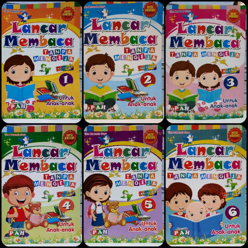 

Buku Lancar Membaca Tanpa Mengeja Untuk Anak Full Collor Jilid ( 1 - 6 )