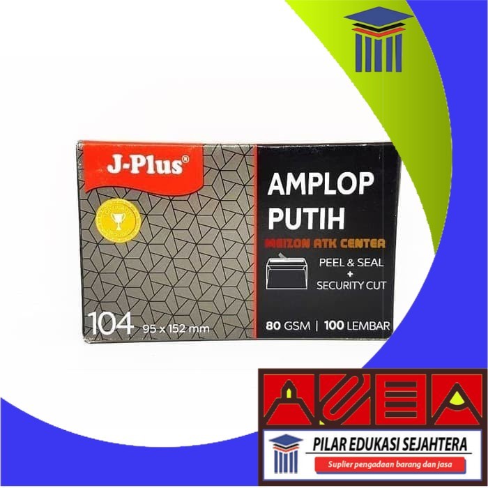

AMPLOP PUTIH SEAL J-PLUS MERAH 104 UKURAN 95 MM x 152 MM MURAH