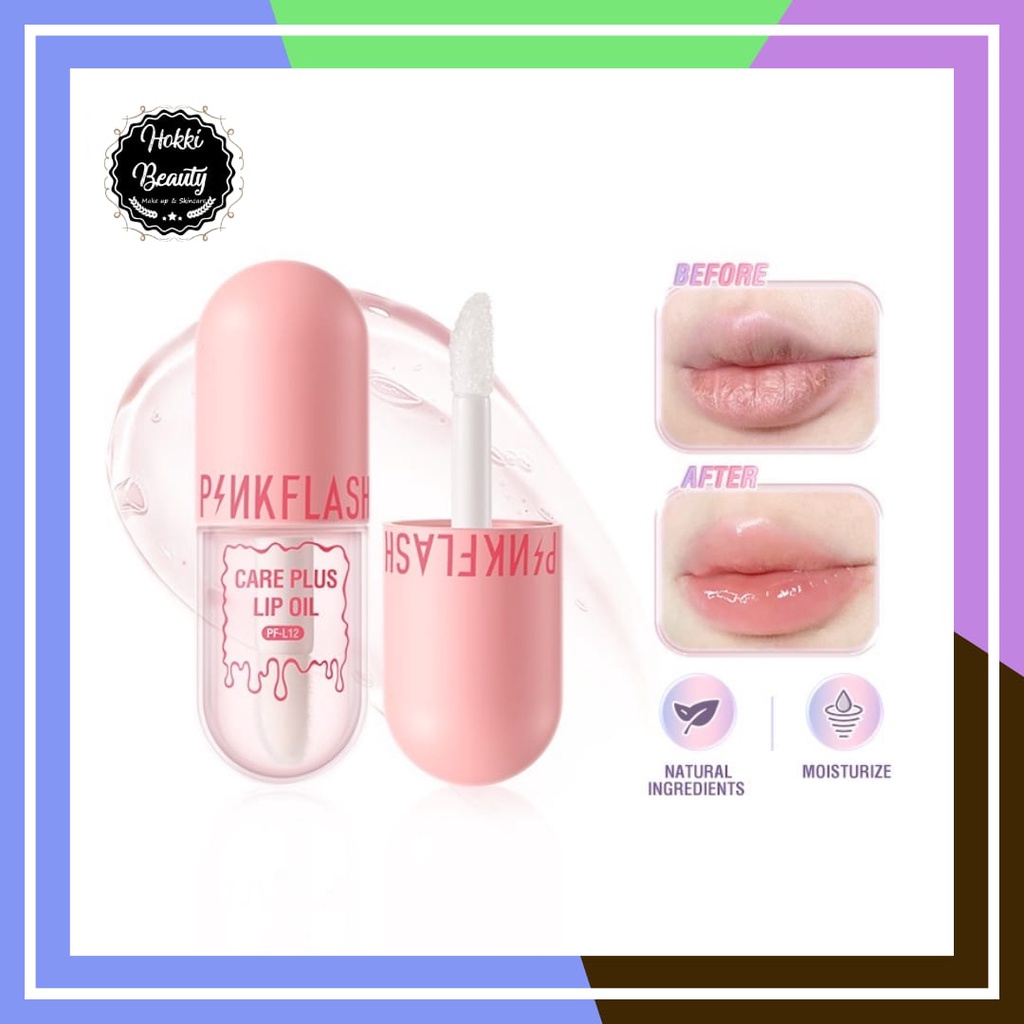 PINKFLASH (L12) Natural Lip Oil Lip Balm Lip Gloss Moisturize Repair Nourish Reduce Wrinkles Waterproof Multi-uses 4ml