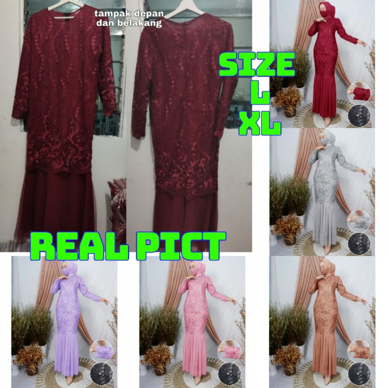 MAXI AMELINA JUMBO DRESS AMELINA UNGU LILAC DRESS MERMAID MAXI DRESS BRUKAT DUYUNG DRESS KONDANGAN S