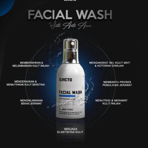☼ ELVICTO FACIAL WASH ACNE Sabun Wajah Pria Elvicto Pembersih Muka Cowok Brightening Men Face Wash ✈