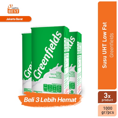 

fe20011vv Susu Greenfields Uht Low Fat 1 L - Paket Isi 3 Pcs Xa201As