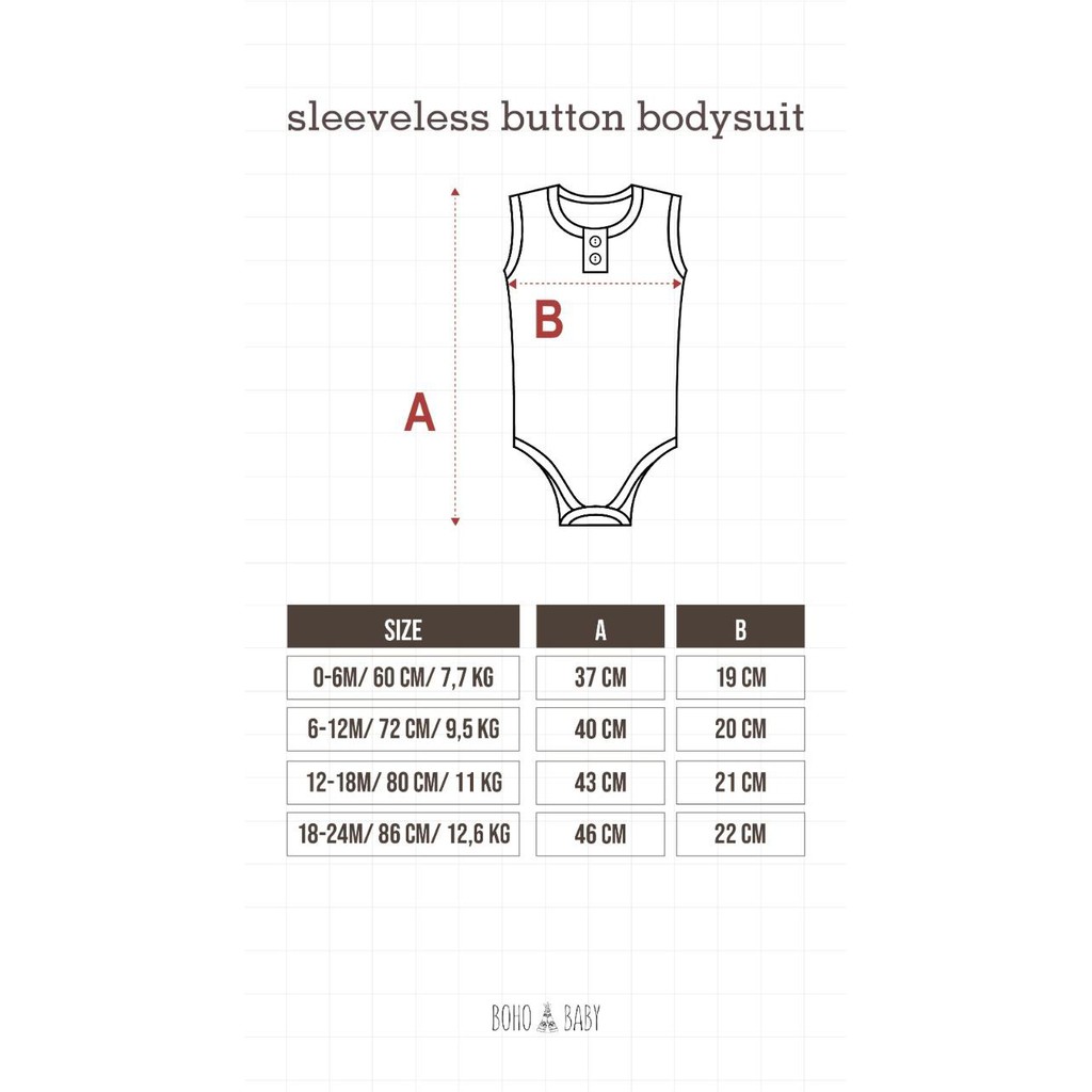 Bohopanna - Bohobaby Sleeveles Button Bodysuit 18 - 24M