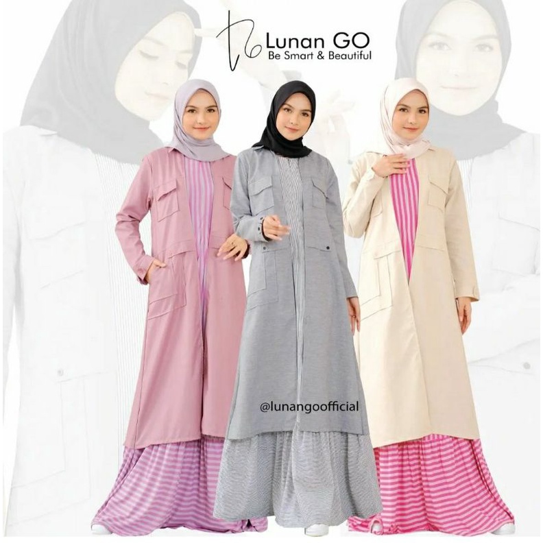 LUNANGO LG 804 GAMIS DEWASA / gamis kekinian korea style