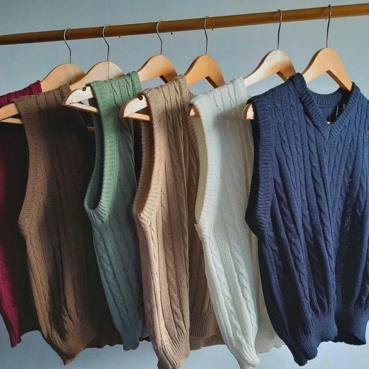 Paling Sesuai.. Rompi Rajut Korea M L Pria Wanita/Luaran Kemeja