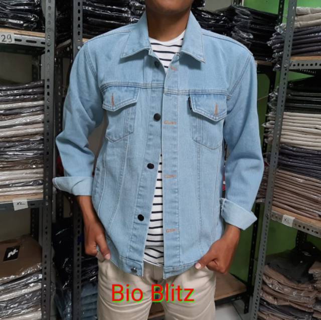 JAKET JEANS PRIA SANWASH JAKET SANWASH PRIA BISA COD