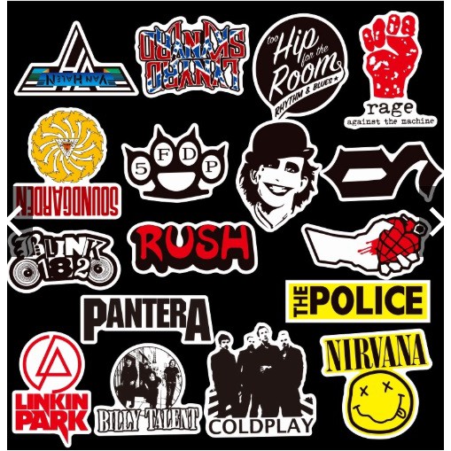 Sticker Bomb Stiker Band Rock N Roll 011