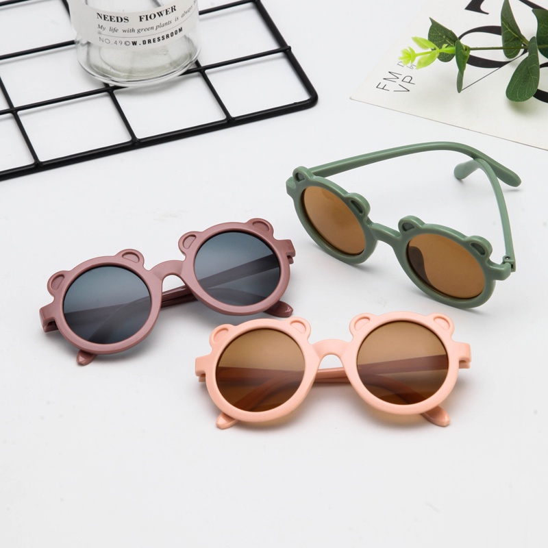 AZAHRA Kacamata Anak Beruang Fashion Telinga Beruang Kaca Mata Hitam High Quality Kids Sunglasses Kaca Mata Murah Import