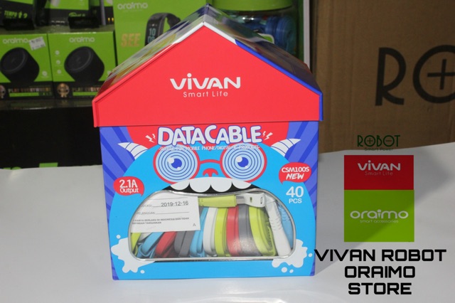 Kabel data Vivan fast charger CSM 100 S / CSM100S for micro 2.1A 1meter Warna rundom