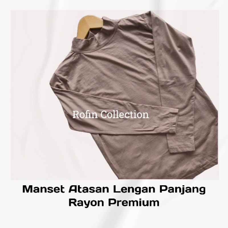 Manset Atasan Lengan Panjang Rayon Premium/Manset Baju Turtle Neck Rayon Premium