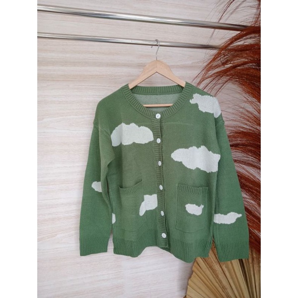 Cloud Cutes Cardigan Rajut Awan Tebal / cardy awan rajut halus realpict