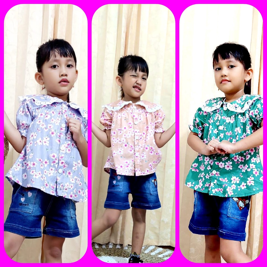 ATASAN BLOUSE ANAK PEREMPUAN PREMIUM UMUR 1 - 9 TAHUN /  BLUS ANAK PEREMPUAN RENDA TERBARU
