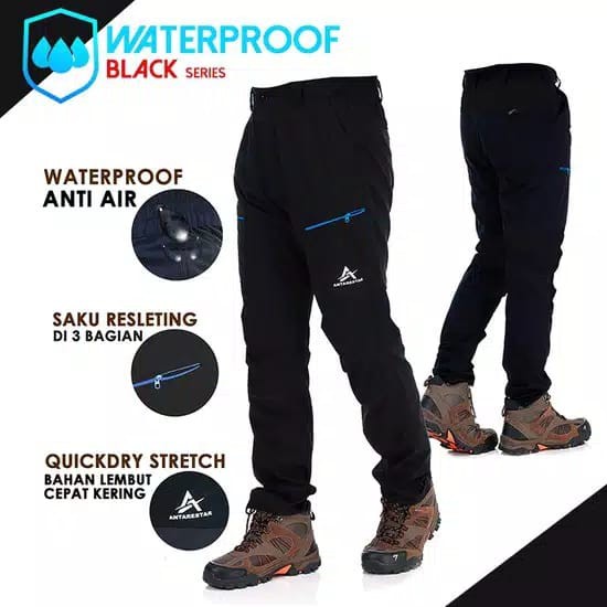Celana Gunung Panjang Hitam Polos Quick Dry
