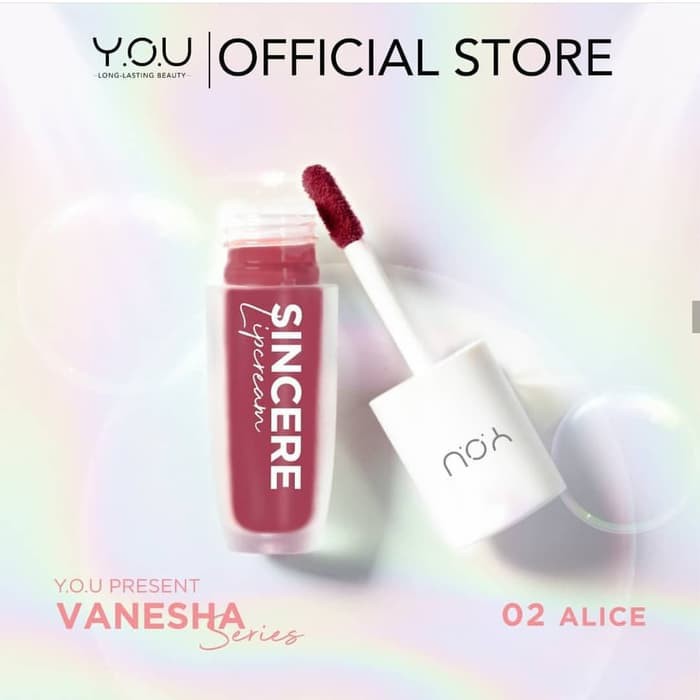 Lipcream Kosmetik Y.O.U SINCERE LIP CREAM VANESHA Original Segel