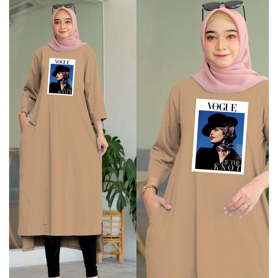 LONG TUNIK TERBARU BASIC / MIDI DRESS JUMBO BABYTERRY VAQUE