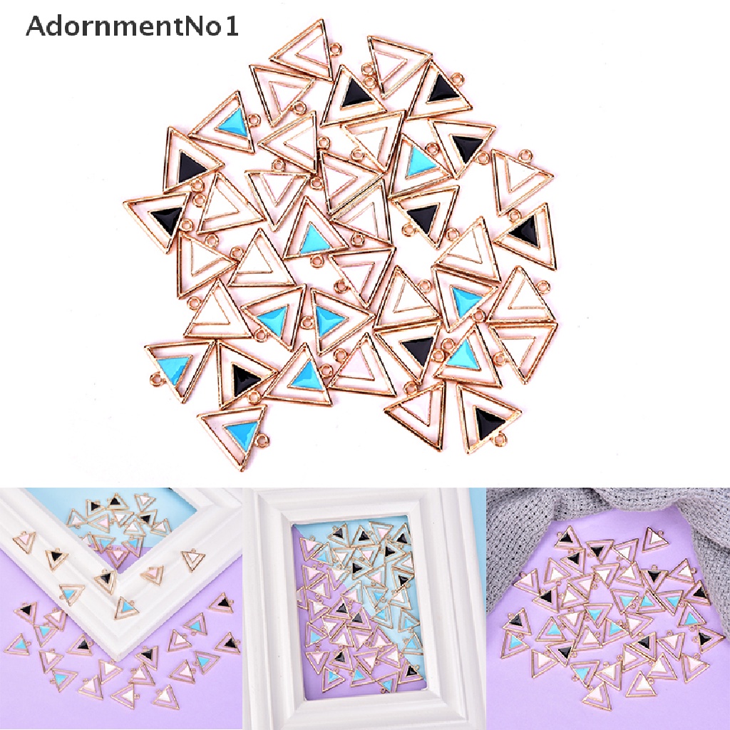 (AdornmentNo1) 10pcs / lot Liontin Bentuk Geometri Bahan Enamel Untuk Kerajinan Perhiasan DIY