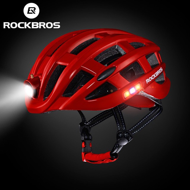 Helm Sepeda ROCKBROS Light Cycling Bike Helmet with Headlight - ZN1001 - Black