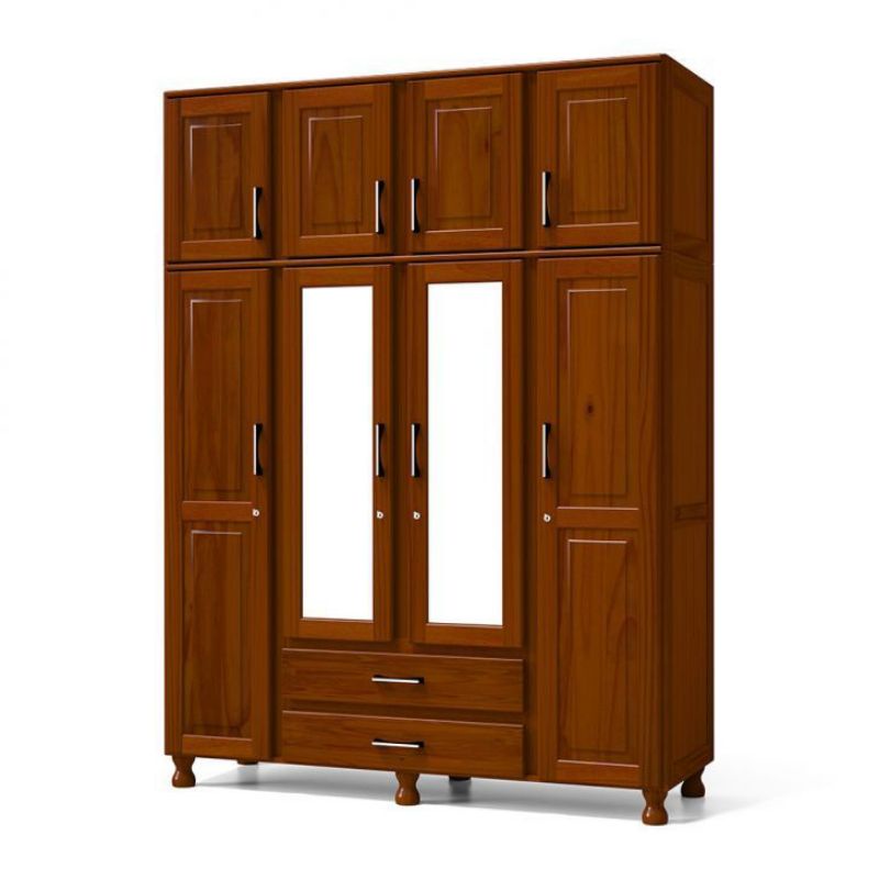 LEMARI PAKAIAN MINIMALIS KAYU JATI 4 PINTU MEWAH