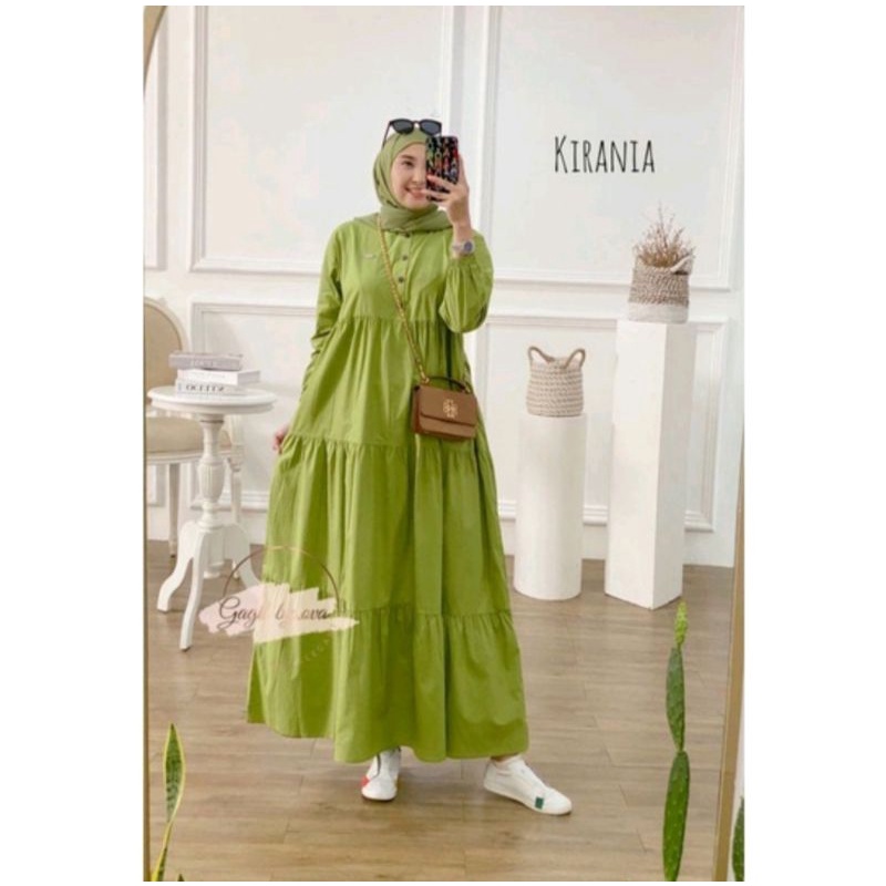 KIRANIA MIDI dres rayon super premium/DRES MUSLIM SIMPLE/WANITA MUSLIMAH S,M,L,XL,XXL