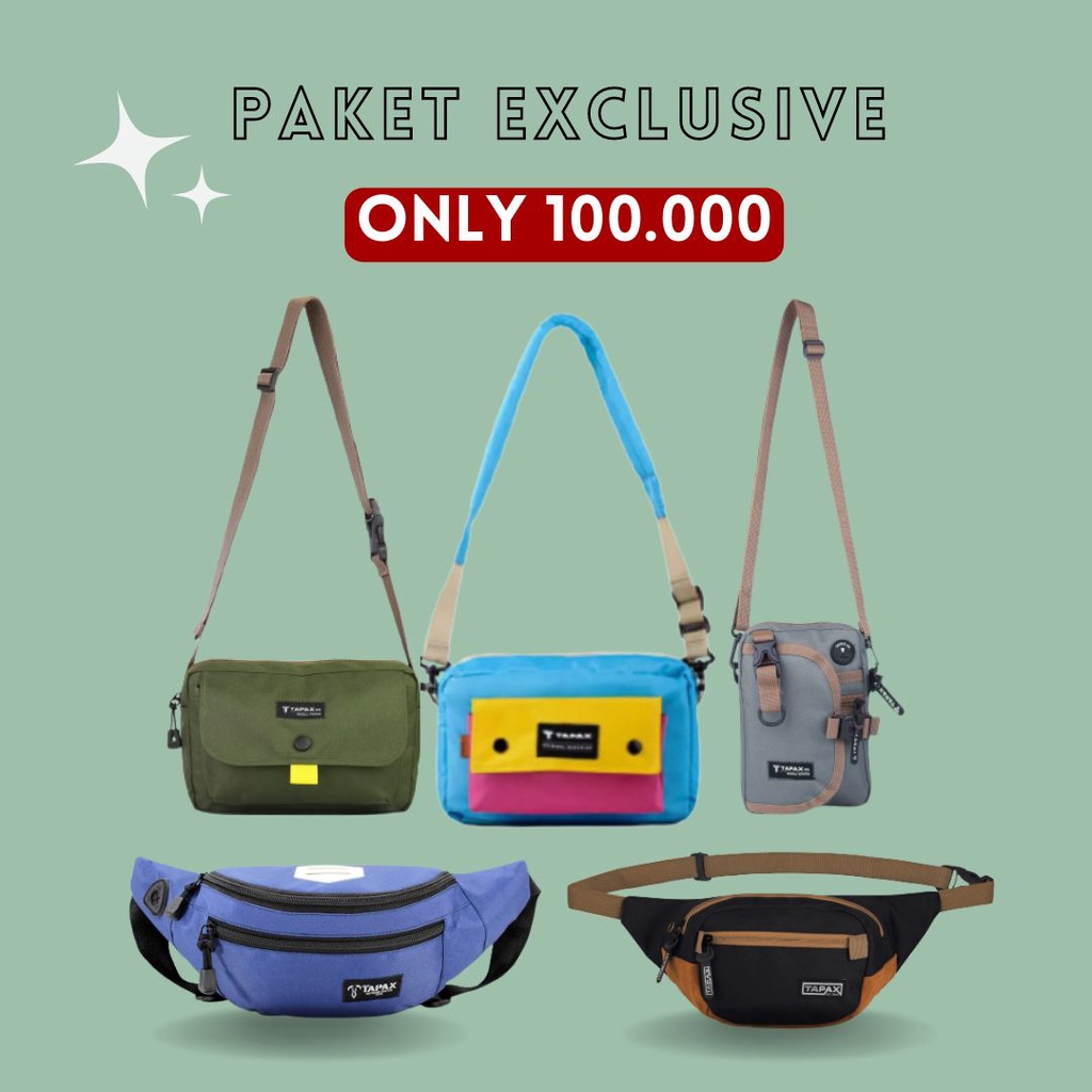 paket bundle waistag slingbag get to 5 tapax