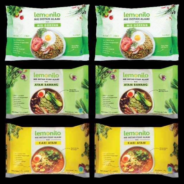 

LEMONILO Mi instan alami sehat 3 rasa (mi goreng,kari ayam,ayam bawang)