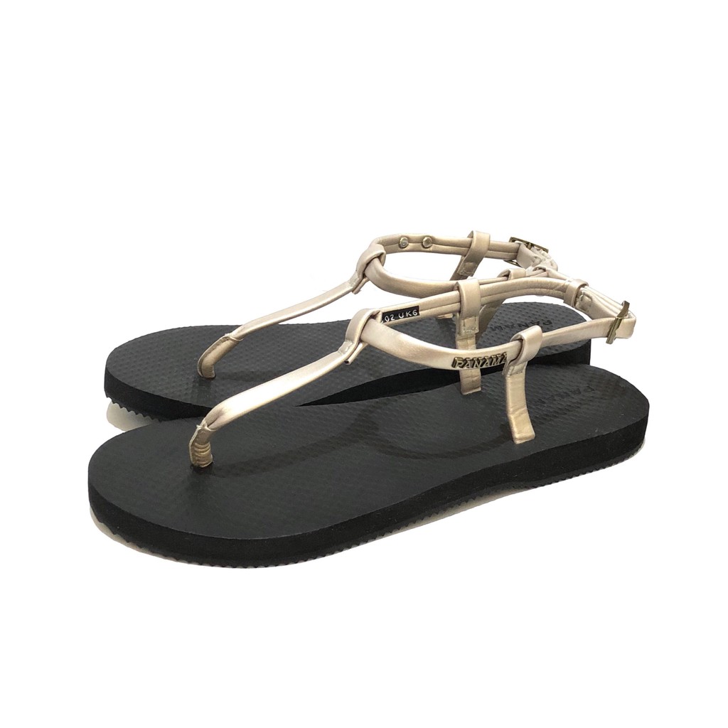 Panama Scarlette SC02 Black Silver Sandal  Karet  Sandal  