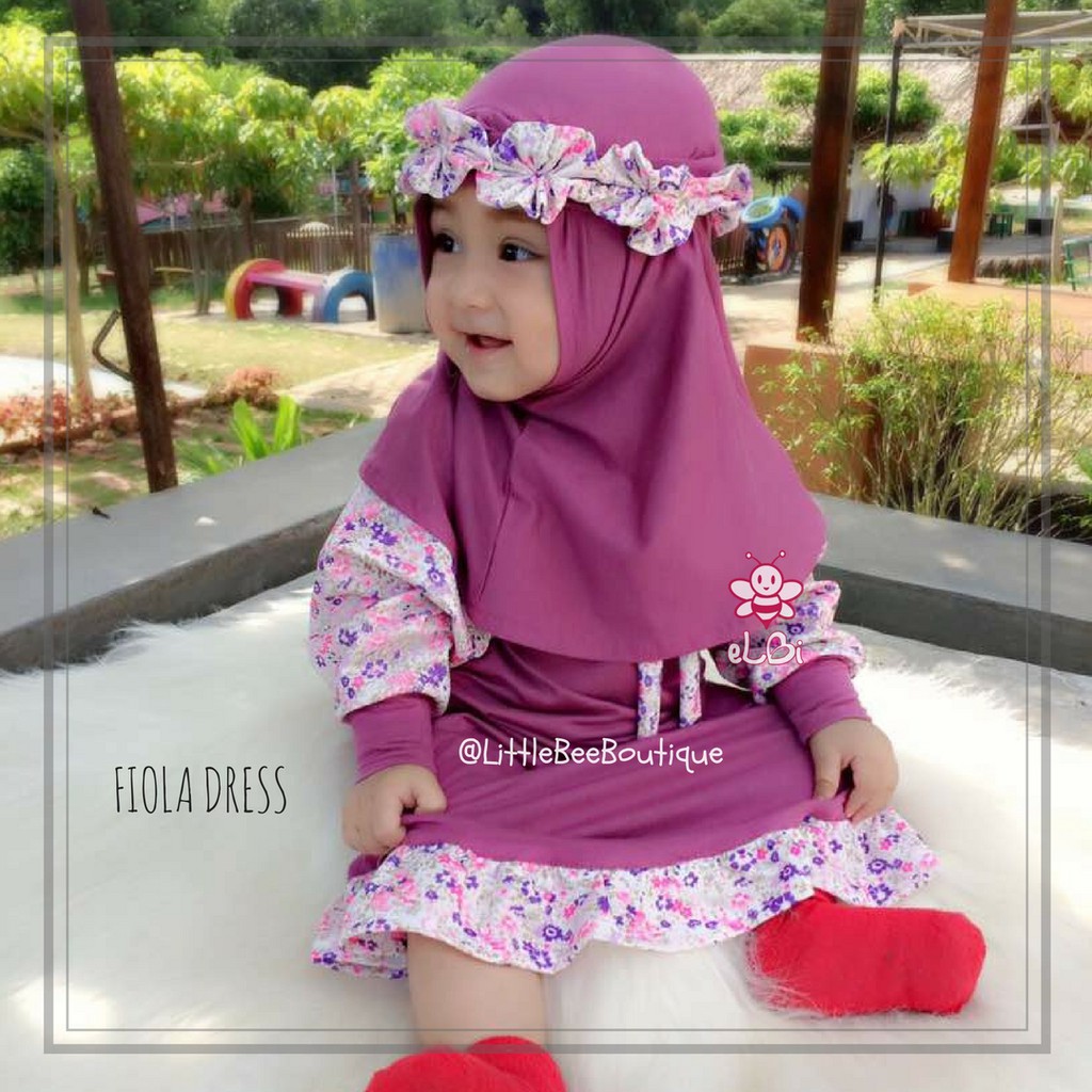 Fiola Dress Anak Perempuan 1 Tahun Baju Anak Anak Baju Anak Warna Ungu Gamis Anak 1 2 Tahun Shopee Indonesia