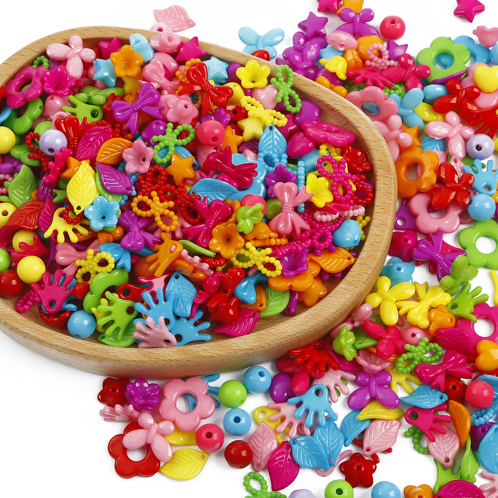 60-1000pcs / Lot Manik-Manik Resin / Akrilik Bentuk Bunga / Pita Untuk Membuat Perhiasan Diy Charms