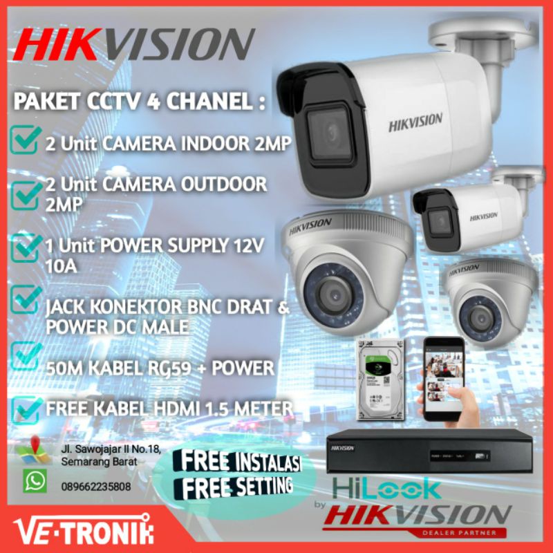 Cctv online 4 chanel hikvision
