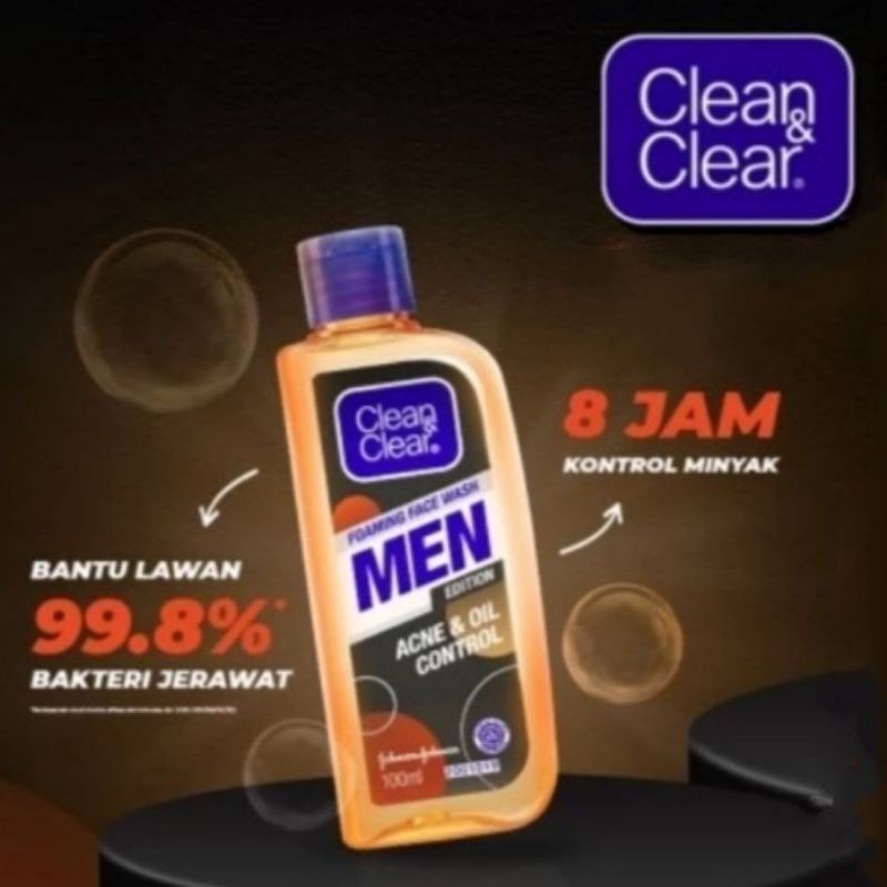 [MEN] Clean & Clear Foaming Face Wash MEN Sabun Cuci Muka Cowok Pria Remaja 100ml