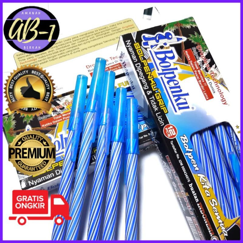 

[12 PCS] PULPEN / BOLPOINT ULIR BOLPENKU BIRU LIMITED