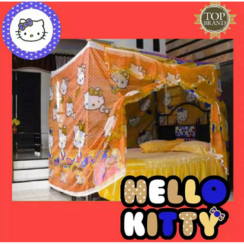 Kelambu Karakter Hellokitty / Klambu Anti Nyamuk Karakter