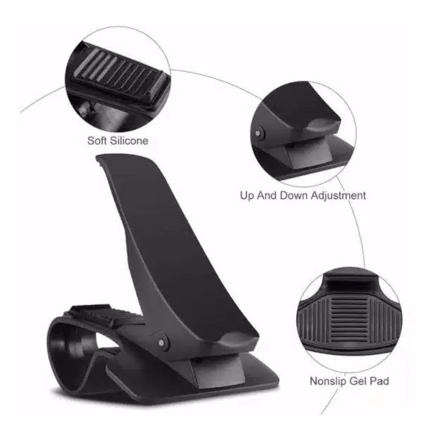 Car Holder Dashboard / Phone Holder Mobil Dashboard / Holder HP GPS Mobil Jepit Multifungsi