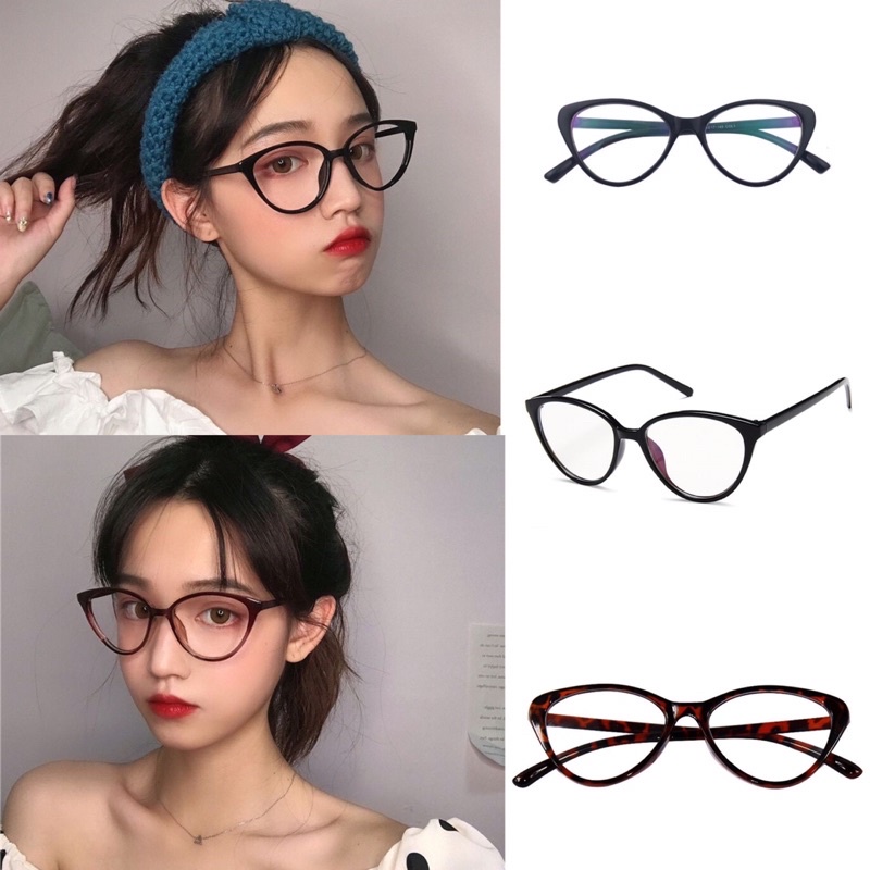 KACAMATA CAT EYE ANTI RADIASI KACAMATA KUCING KEKINIAN LEOPARD BLACK HITAM MURAH