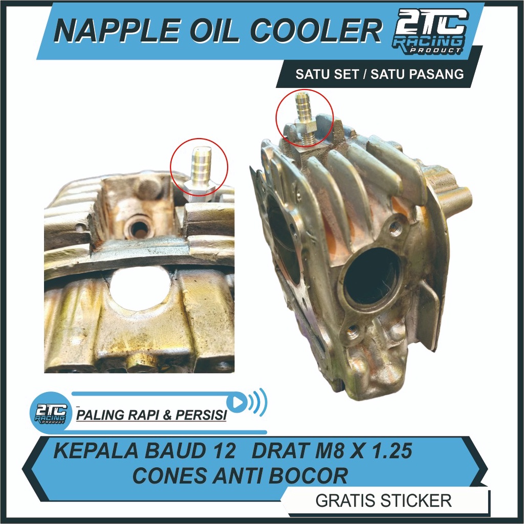 NAPPLE OIL COLLER UNIVERSAL BAUT 12 M8 baud nepel oil cooler crangkase dan head