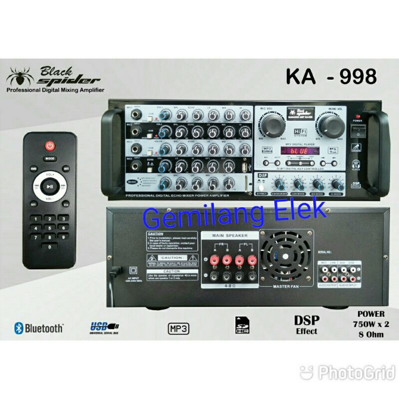 Amplifier Karaoke BLACK SPIDER ka-998