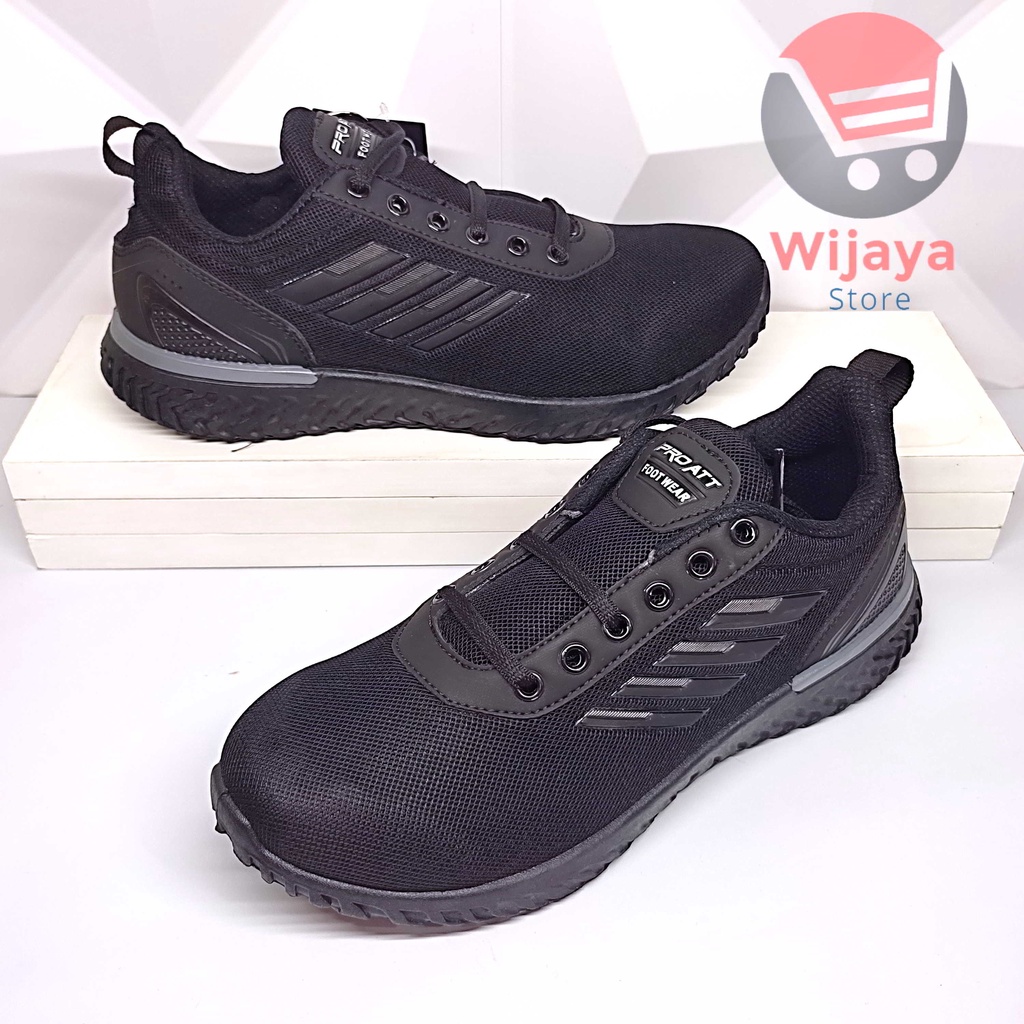 Sepatu Sneaker Sekolah Pro Att 37-40 Desain Hitam Polos Putih dengan Kualitas Terbaik untuk Anak Sekolah TEC 890 LCH 720