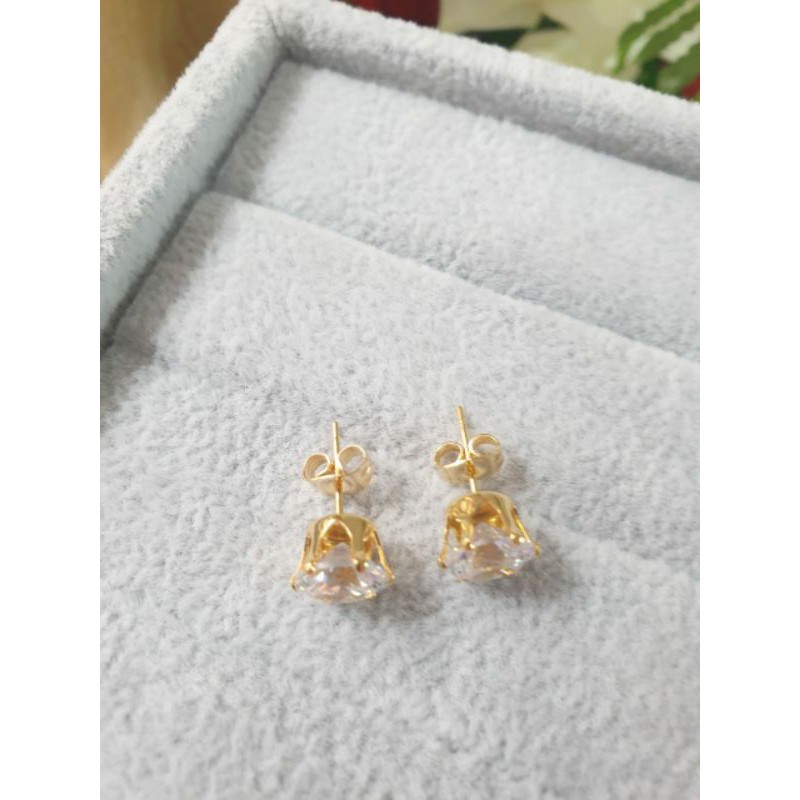 Perhiasan Anting titanium Lapis Emas Gold N09122008