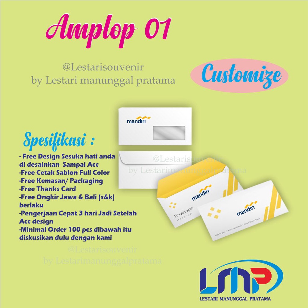 

Amplop Custom (nocode 1) / amplop kantor cetak logo/tulisan/gambar / amplop instansi cetak nama